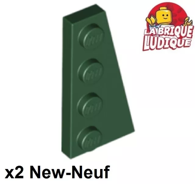 Lego 2x Aile Wedge plate 4x2 droite right vert foncé/dark green 41769 NEUF