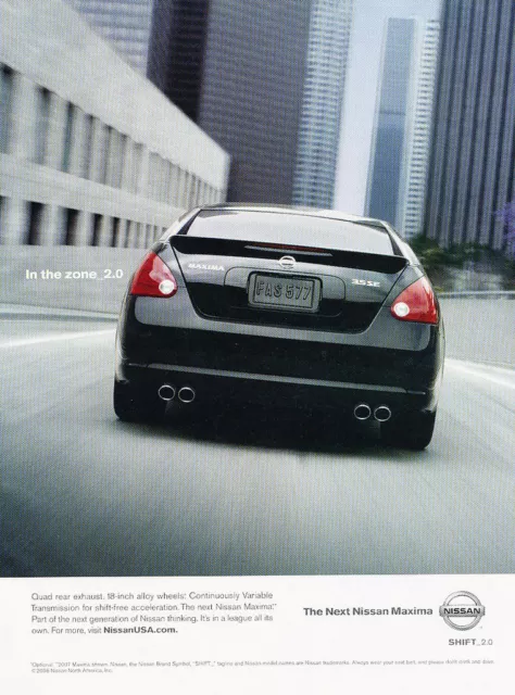 2007 Nissan Maxima 3.5 SE -   Classic Vintage Advertisement Ad H90