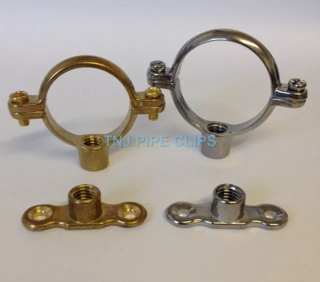 Brass / Chrome Munsen Ring with Female Baseplate copper Pipe Clip support