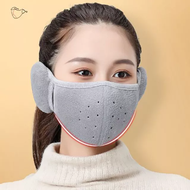 2 In 1 Winter One Ear Warm Mask For Men Women Face Earmuffs Breathable Thicke F1
