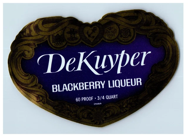1950'S-70'S DEKUYPER BLACKBERRY Liqueur Label Original S55E £26.75 ...