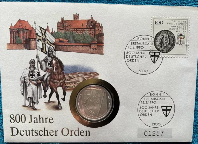 Numisbrief 10 DM - 800 Jahre Deutscher Orden Worbes B-0305