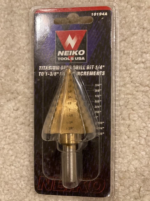 Neiko Tools Usa Titanium Step Drill Bits 1/4" - 1 3/8" In 1/8" Increments