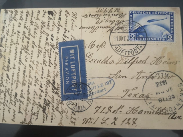 Zeppelinpost  echt gelaufen