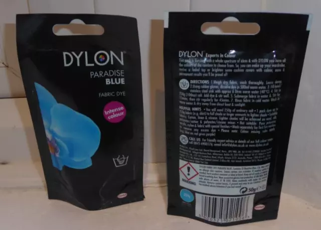 Paquete doble de tinte de tela azul Dylon Paradise 50 g (100 g en total)