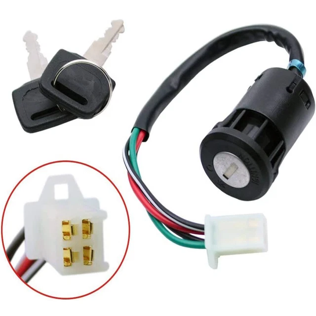 4 pin Ignition Key Switch with 2 Keys for Go Kart ATV Quad ATV Motorcycle Bike