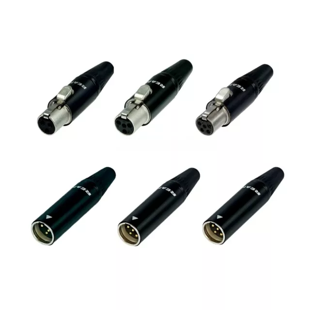 Mini XLR-Buchse -Stecker Steckverbinder Neutrik-Rean 3 -4 -5-polig vergold. Kont