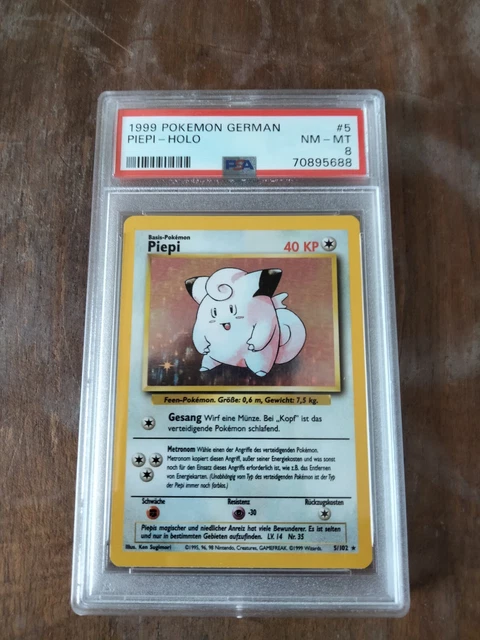 Pokemon Clefairy Holo Piepi English 5/102 Base Set PSA 8 NM-Mint