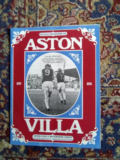 1974/75 Aston Villa V Nottingham Forest Programme Freepost
