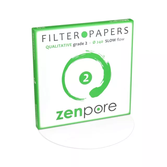 24 cm Lab Filter Paper, Standard Qualitative Grade 2 - ZENPORE Slow Flow 240 ...