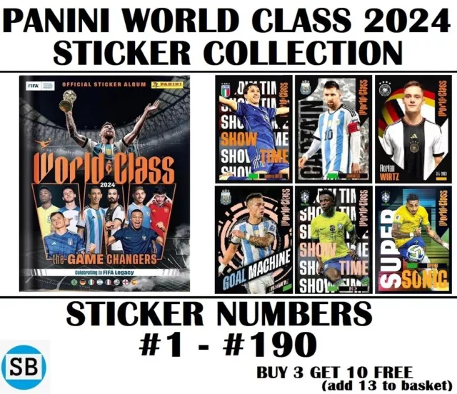 Panini FIFA World Class 2024 Sticker Collection Numbers 1 - 190