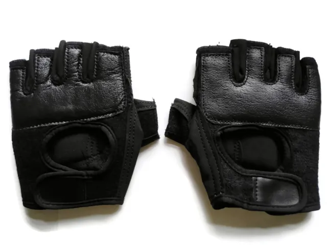 Weight Lifting Training Fingerless Glove Workout GYM Black Gloves (US Seller)