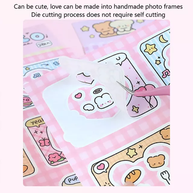 2 Pcs Cute Catoon Rabbit Bear Border Letter Stickers DIY Scrapbooking Sticker