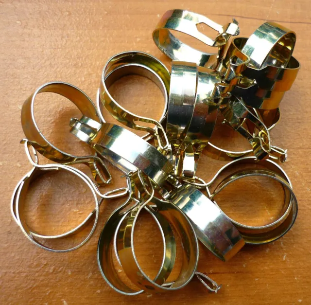 (20) Platinum Finish 7/8" Clip-On Cafe Curtain Drapery Rings