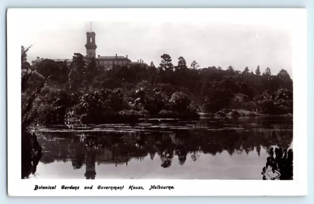 Postcard Melbourne Botanical Gardens Government House Australia Rppc