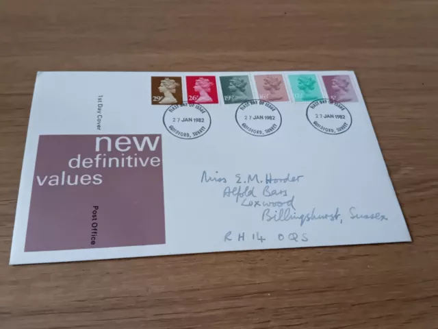 New Definitive Values First Day Cover 1982