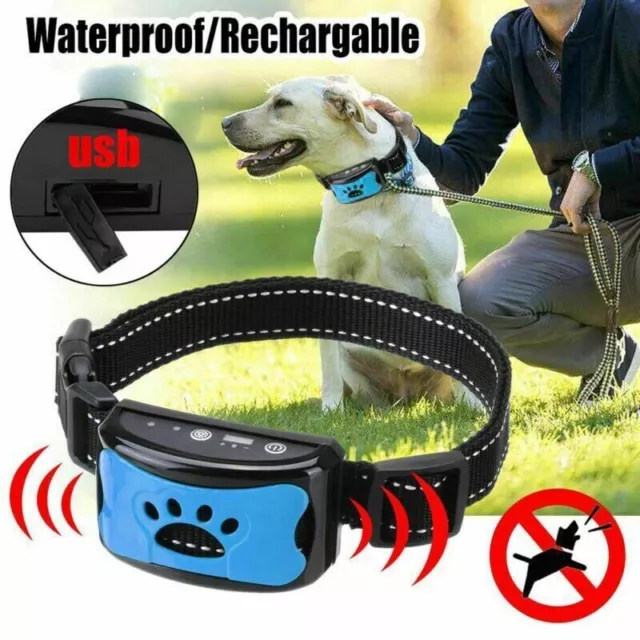 3in1 Antibell Hunde Halsband Ton-Vibration Erziehungshalsband Hundehalsband NEU！