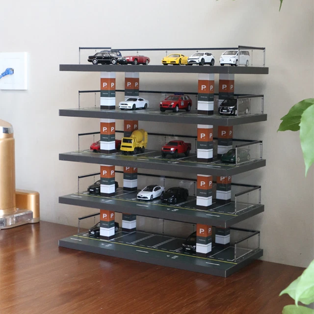 Harilla 1:64 Auto-Vitrine Mit Beleuchtung - Modellauto Garage Mit Parkplatz Deko Für Sammler