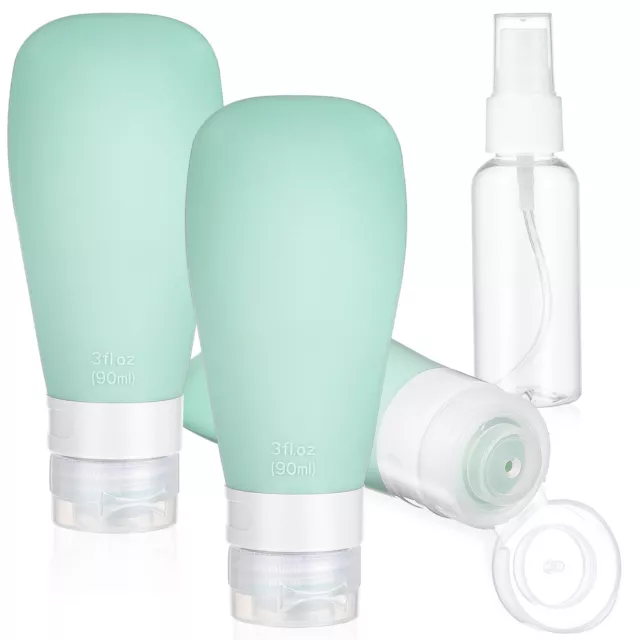 3Pcs Silicone Travel Bottles with Spray Bottle for Toiletries-HJ