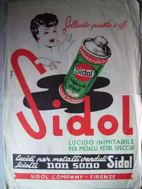 FOGLIETTO PUBBLICITARIO SIDOL LUCIDO PER METALLI VETRI SPECCHI- anno 1950 (  A22) EUR 8,00 - PicClick IT