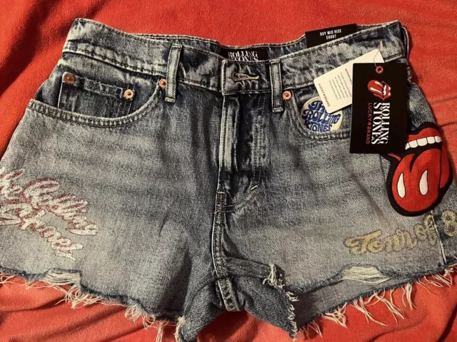 Rolling Stones Lucky Brand Denim Shorts Women’s Size 29 - Band Tour Merch Jeans