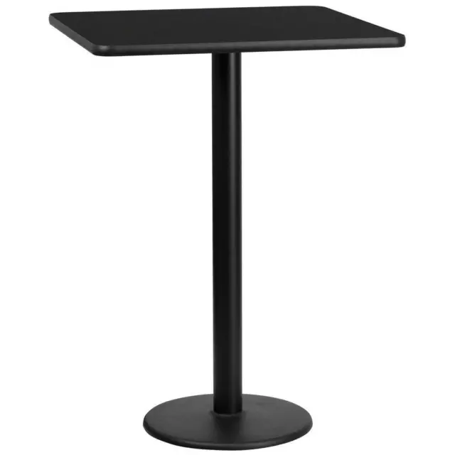 Flash Furniture Bar Table 43.13"x30" Square Black Laminate Bar Height Table Base