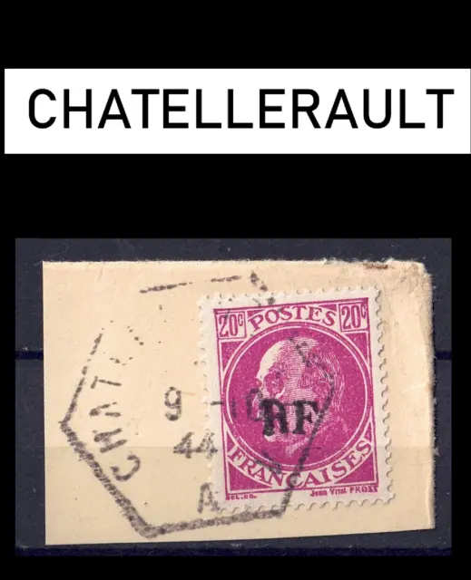 🇫🇷 Superbe TIMBRE PETAIN - LIBERATION CHATELLERAULT - FRAGMENT-MAYER 300€ 🇫🇷