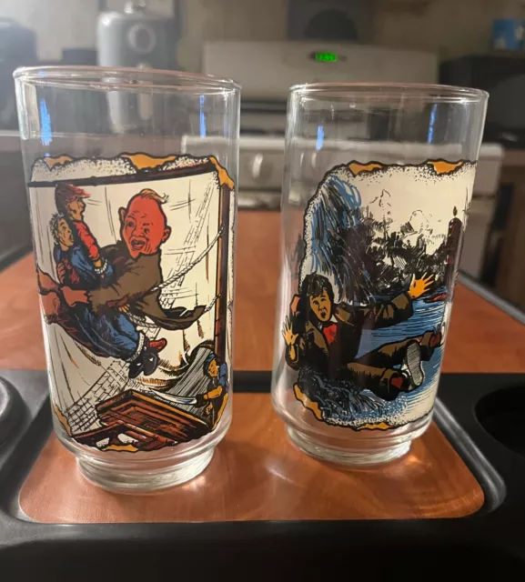 2 GOONIES Glasses 1985 - Data on the Waterslide & Sloth Comes to the rescue