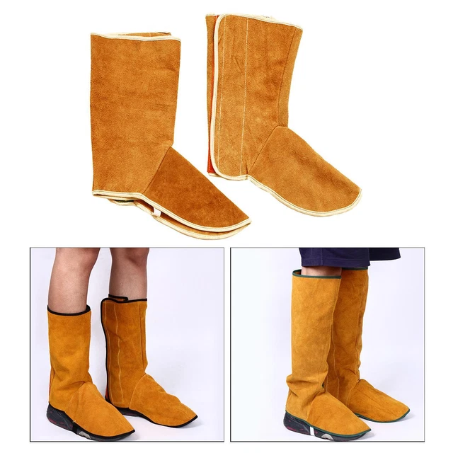 1 Pair Popular Flame Resistant Cow Leather Working Welding Shoes Protective Feet