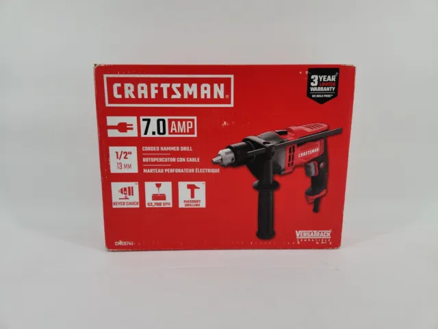 Craftsman CMED741 7.0 AMP 1/2" (13mm) Corded Hammer Drill Brand New