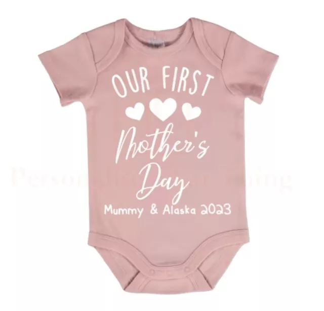 Our first Mother’s Day personalised mummy & baby bodysuit outfit