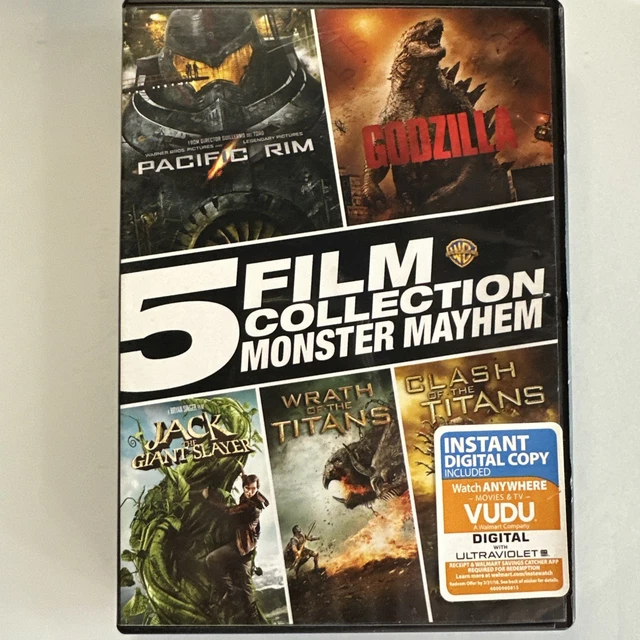 5 FILM COLLECTION Monster Mayhem DVD Godzilla Wrath Clash of Titans ...