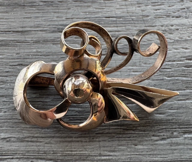 Broche Vintage Plaqué Or Avec Cristaux Et Diamant - Bijou Ancien, état Impeccable, Pièce Unique !