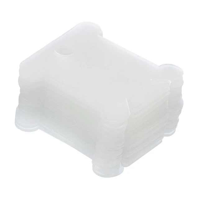 300 piezas placa de tarjeta de hilo de coser de hilo dental de plástico para bordar, transparente