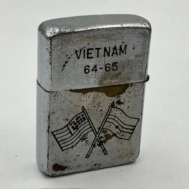 Vintage Vietnam Zippo 1959, 64-65 American & Vietnamese Flag Oil Lighter