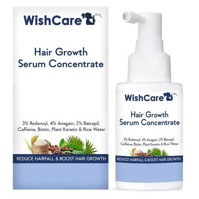 Sérum De Croissance Capillaire WishCare Avec Kératine Végétale - 30 Ml - Ingrédients Naturels - Neuf