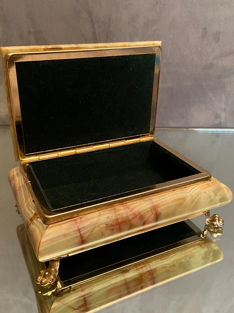 Coffret en agate onyx sur pieds griffes 6
