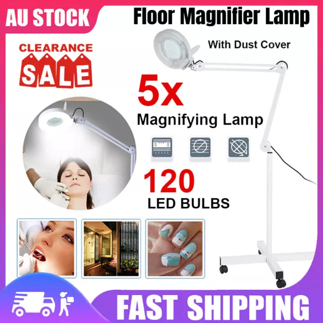 5X Magnifier Magnifying Lamp Floor Stand Beauty Nail Manicure Salon Work Light