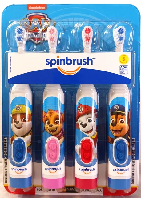 Paquete de 4 Cepillo de Dientes NICKELODEON Paw Patrol Niños Cepillo de Dientes SUAVE Power Edades 3+Nuevo