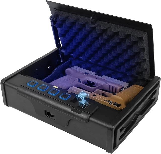 BIOMETRIC GUN SAFE Lock Box Handgun Pistol Fingerprint Keypad Quick