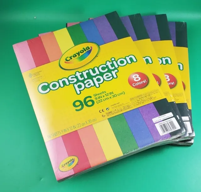 Paquete de papel de construcción Crayola (96 unidades, 8 colores) 4 paquetes, 384 hojas 9x12