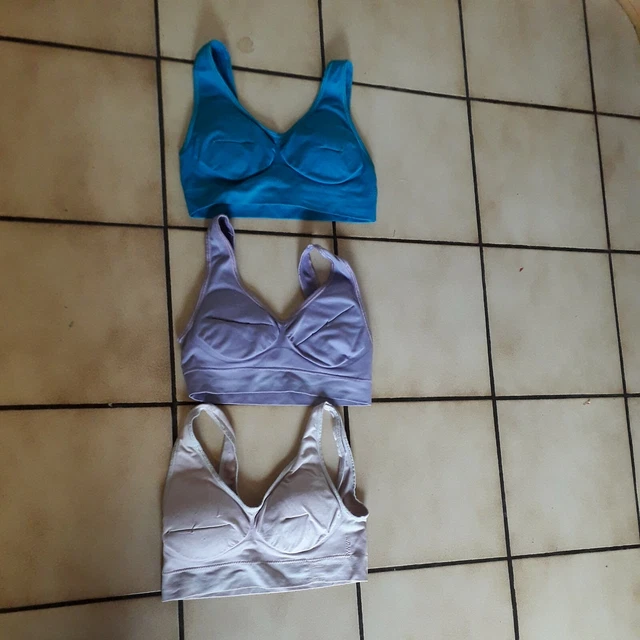 3x Damen BH's Bequem, Sport BH Bustier  Bügellos Gr 36 /38 mit Push up Einlagen
