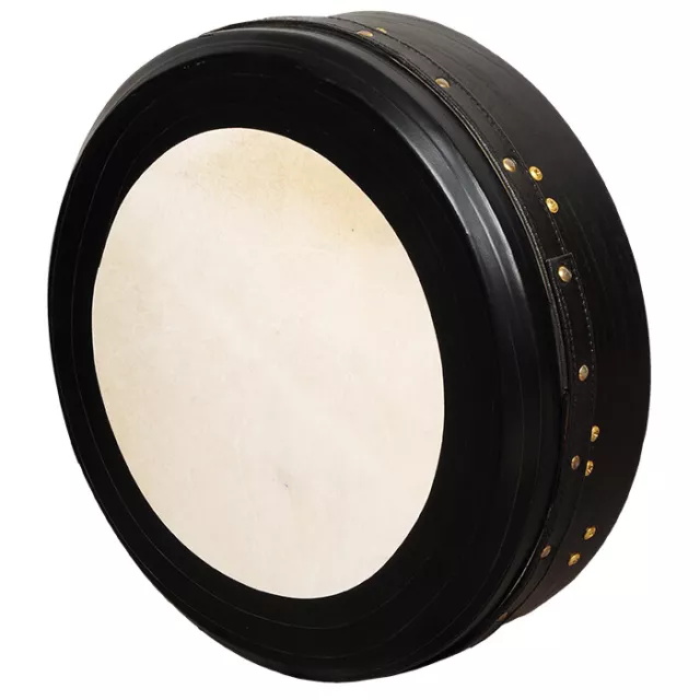 Bodhran irlandés Muzikkon, tambor irlandés bodhran sintonizable negro de 14"x 4"