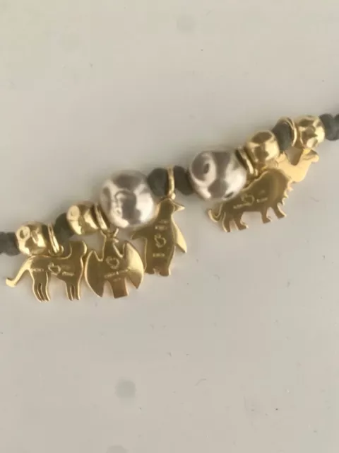 Bracciale DODO 5 ciondoli, 6 pepite, 2 granelli, 1 disco - ORO & ARGENTO 2