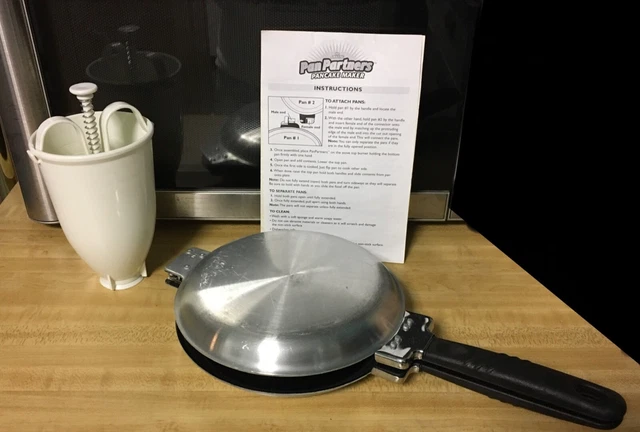 PanPartners Pancake Maker Easy Flip Non-Stick Coating  No Drip Batter Holder