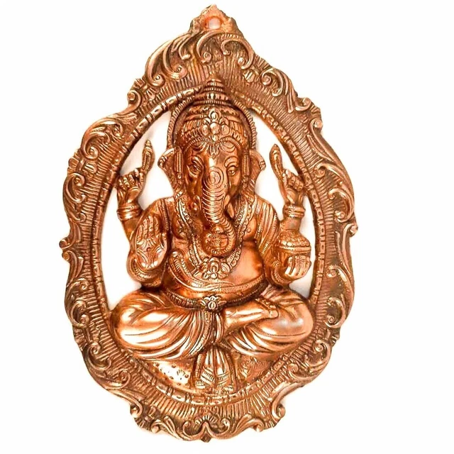 TRADITIONAL LORD GANESHA God Wall Hanging Metal Showpiece Statue For