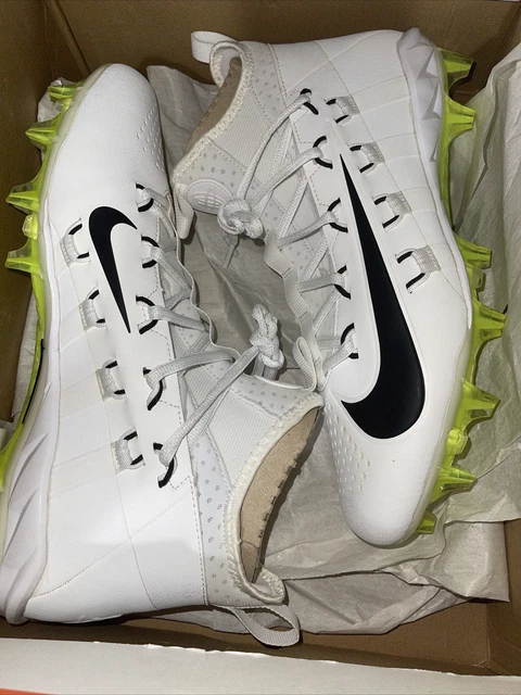 Alpha huarache 6 elite white/volt lacrosse cleats top