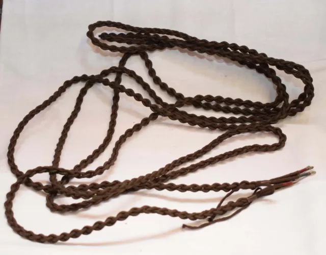 Gpo Brown Telephone Braided Line Cord 3-Way 180" N.o.s.