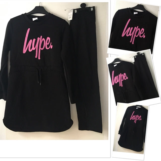 Hype girls jumper dress exc u & new tags prk black leggings 12-13 years