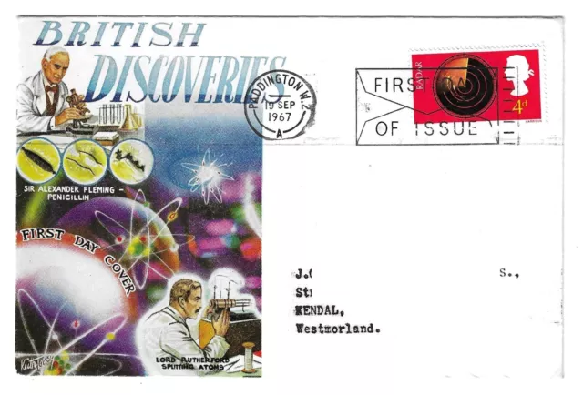 GB – 1967 FDC by Connoisseur British Discovery, Slogan postmark FDI & Paddington